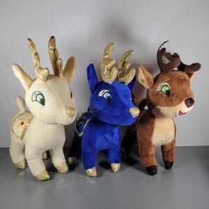 Reindeer Plush Lot of 3 Kellytoy Dancer 2017, Dasher 2015 Plush Stuffed Animals